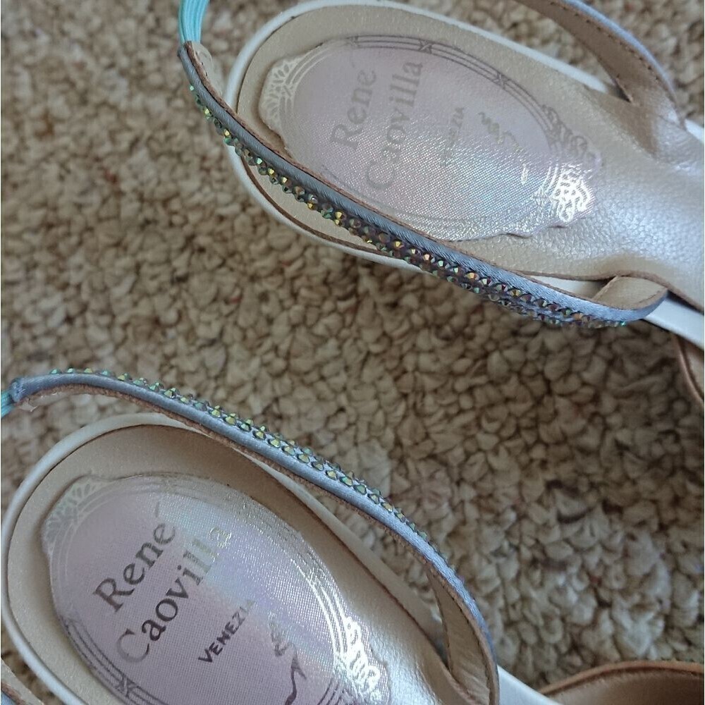 Rene Caovilla crystal embellished bow slingbacks size 36 - Picture 9 of 16